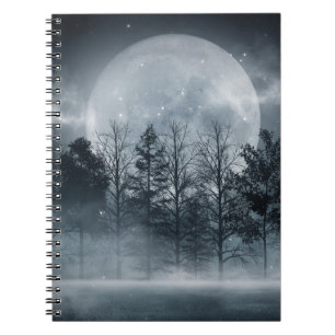 Cuaderno Bosque oscuro sombrío sombrío oscuro: escena ilumi