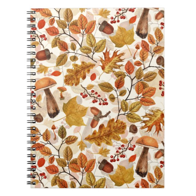 Cuaderno Bosque otoñal en blanco roto (Frente)