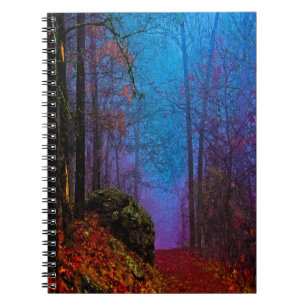 Cuaderno Bosque pintado Otoño Niebla Púrpura