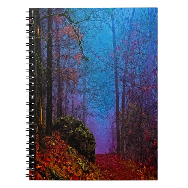 Cuaderno Bosque pintado Otoño Niebla Púrpura (Frente)