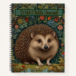 Cuaderno Bosque retro vintage hedgehog woodland botánico