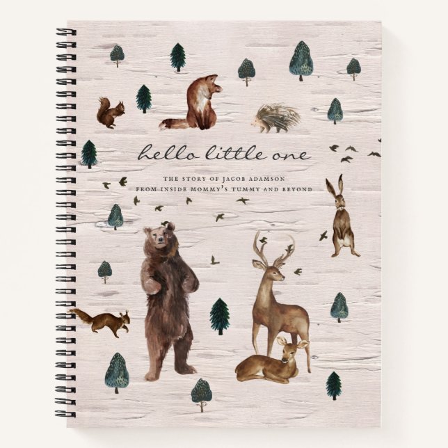 Cuaderno Bosque rústico Woodland Bear Bebé/Embarazo (Anverso)