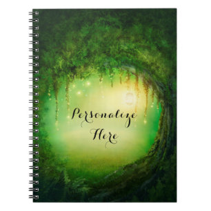 Cuaderno Bosque soñador encantado y personalizado rústico