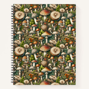 Cuaderno Bosque susurrador: Colección de patrones de hongos