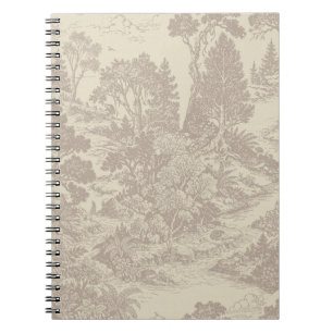 Cuaderno Bosque Toile Animales del Bosque Botánico Vintage