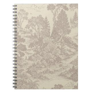 Cuaderno Bosque Toile Animales del Bosque Botánico Vintage