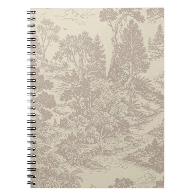 Cuaderno Bosque Toile Animales del Bosque Botánico Vintage  (Frente)