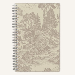 Cuaderno Bosque Toile Animales del Bosque Botánico Vintage