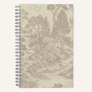 Cuaderno Bosque Toile Animales del Bosque Botánico Vintage
