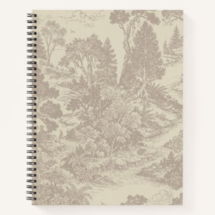 Cuaderno Bosque Toile Animales del Bosque Botánico Vintage 