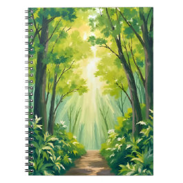 Cuaderno Bosque verde exuberante | paisaje de naturaleza ac