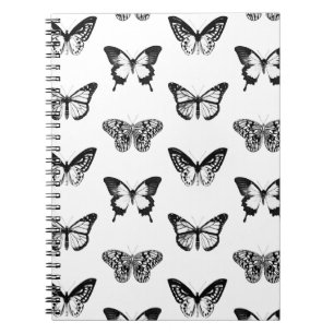 Cuaderno Bosquejo de la mariposa, blanco y negro