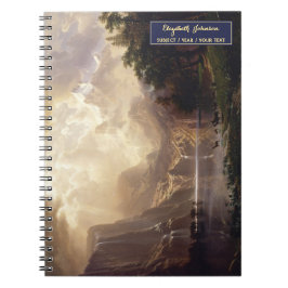 Cuaderno Bosquejo de monograma de oro del arte del paisaje