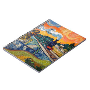 Cuaderno Bosquejo de tren de máquina de vapor antigua