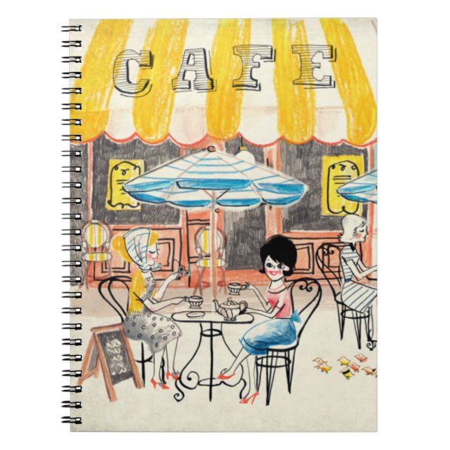 Cuaderno Bosquejo lindo de la escena de Francia Café (Frente)