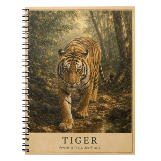 Cuaderno Bosques de tigres de la India VINTAGE (Frente)
