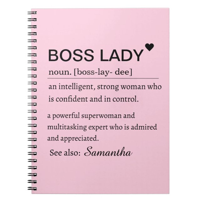 Cuaderno Boss Lady Definition Personalized  (Frente)