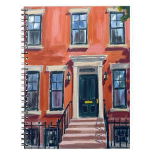 Cuaderno Boston Brownstones Massachusetts Acuarela