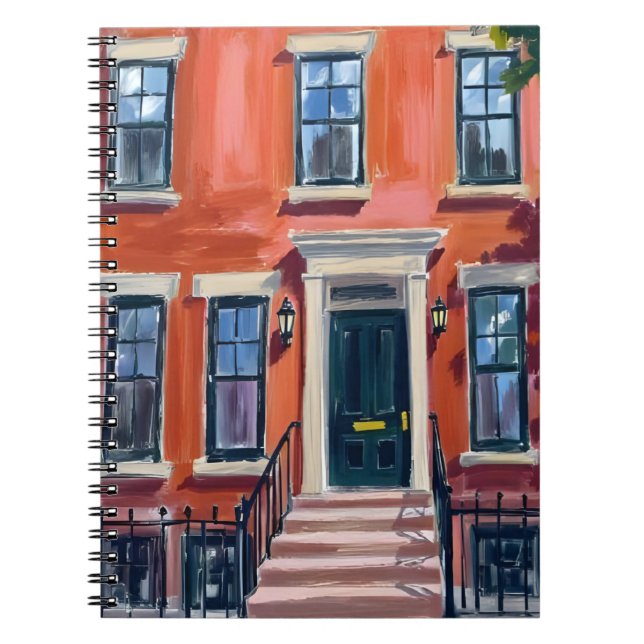 Cuaderno Boston Brownstones Massachusetts Acuarela (Frente)
