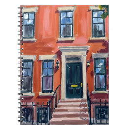 Cuaderno Boston Brownstones Massachusetts Watercolor