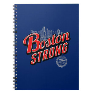 Cuaderno Boston Strong en decoración roja y azul