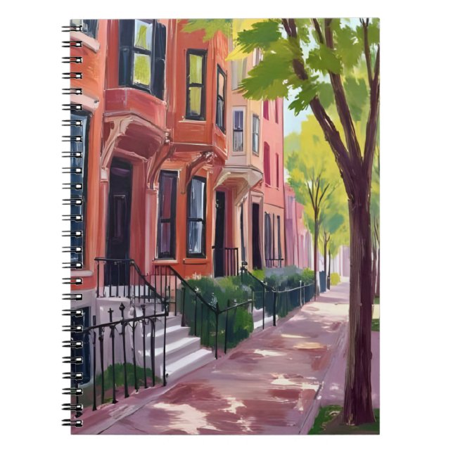 Cuaderno Boston Summer | Massachusetts Brownstone Houses (Frente)