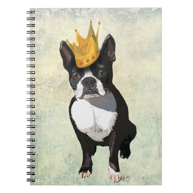 Cuaderno Boston Terrier and Crown (Frente)