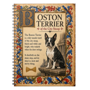 Cuaderno Boston Terrier, Arte de Bestiario Medieval