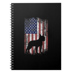 Cuaderno Boston Terrier Bandera Americana USA Patriot Dog L