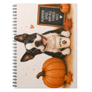 Cuaderno Boston Terrier Café de Otoño