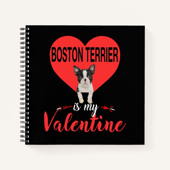 Cuaderno Boston Terrier es mi regalo de San Valentín (Anverso)