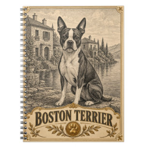 Cuaderno Boston Terrier, Patrimonio Vintage Perro
