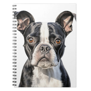 CUADERNO BOSTON TERRIER PERRO CUTE NEGRO Y BLANCO