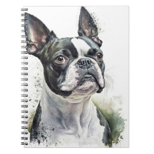 CUADERNO BOSTON TERRIER PERRO CUTE NEGRO Y BLANCO