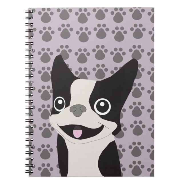 Cuaderno Boston Terrier, Purple lavender (Frente)