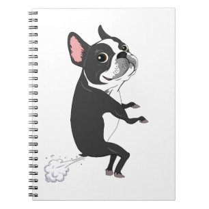 Cuaderno Boston Terrier que se tira - Silencioso pero morta