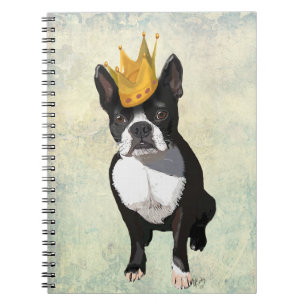 Cuaderno Boston Terrier y corona