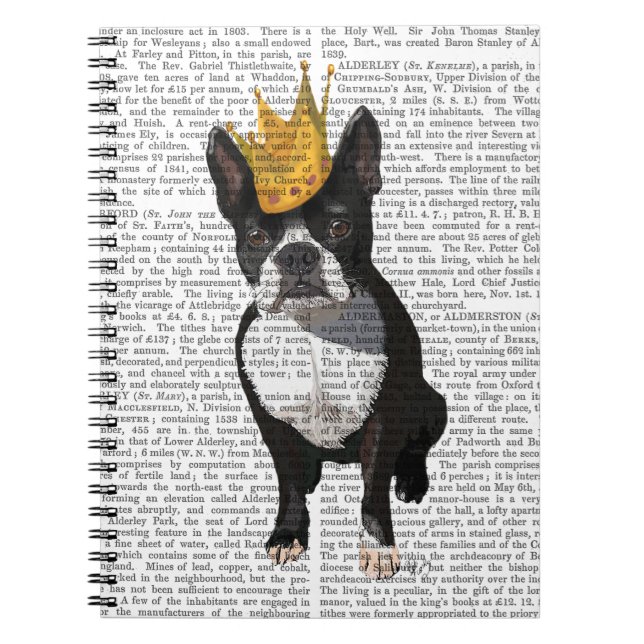 Cuaderno Boston Terrier Y Crown (Frente)
