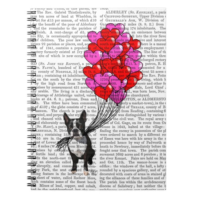 Cuaderno Boston Terrier Y Globos (Frente)