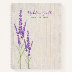 Cuaderno Botánica de lavanda rústica   PERSONALIZABLE