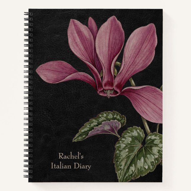 Cuaderno Botánica Vintage Renacimiento de Cyclamen (Anverso)