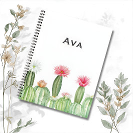 Cuaderno Botanical Notebook – Blooming Cactus Garden 🌵