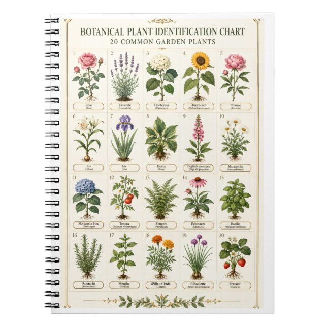 Cuaderno Botanical Plant Guide Wall Art (Frente)