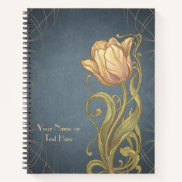 Cuaderno Botánicas Belle Époque: Tulipán Rosa Art Nouveau