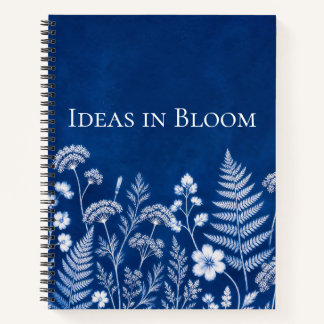 Cuaderno Botánico Azul Ideas en Flor