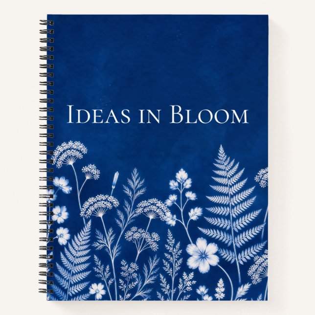 Cuaderno Botánico Azul Ideas en Flor (Anverso)