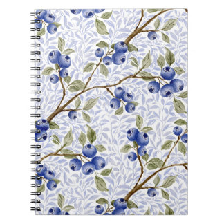 Cuaderno Botánico de Arándano Acolorado al Agua en Azul Ver