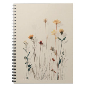 Cuaderno Botánico de Flor Silvestre Vintage