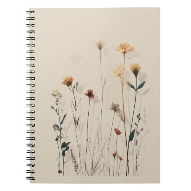 Cuaderno Botánico de Flor Silvestre Vintage (Frente)