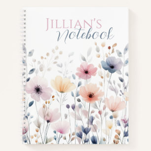 Cuaderno Botánico de flores silvestres de acuarela en paste